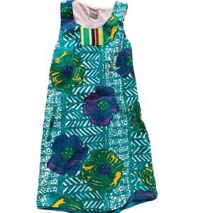 Anthropologie Vanessa Virginia Hibiscus Dress Blue